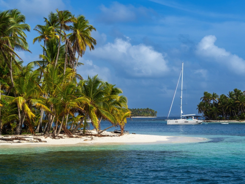 Vista panorámica de las Islas de San Blas en Panamá